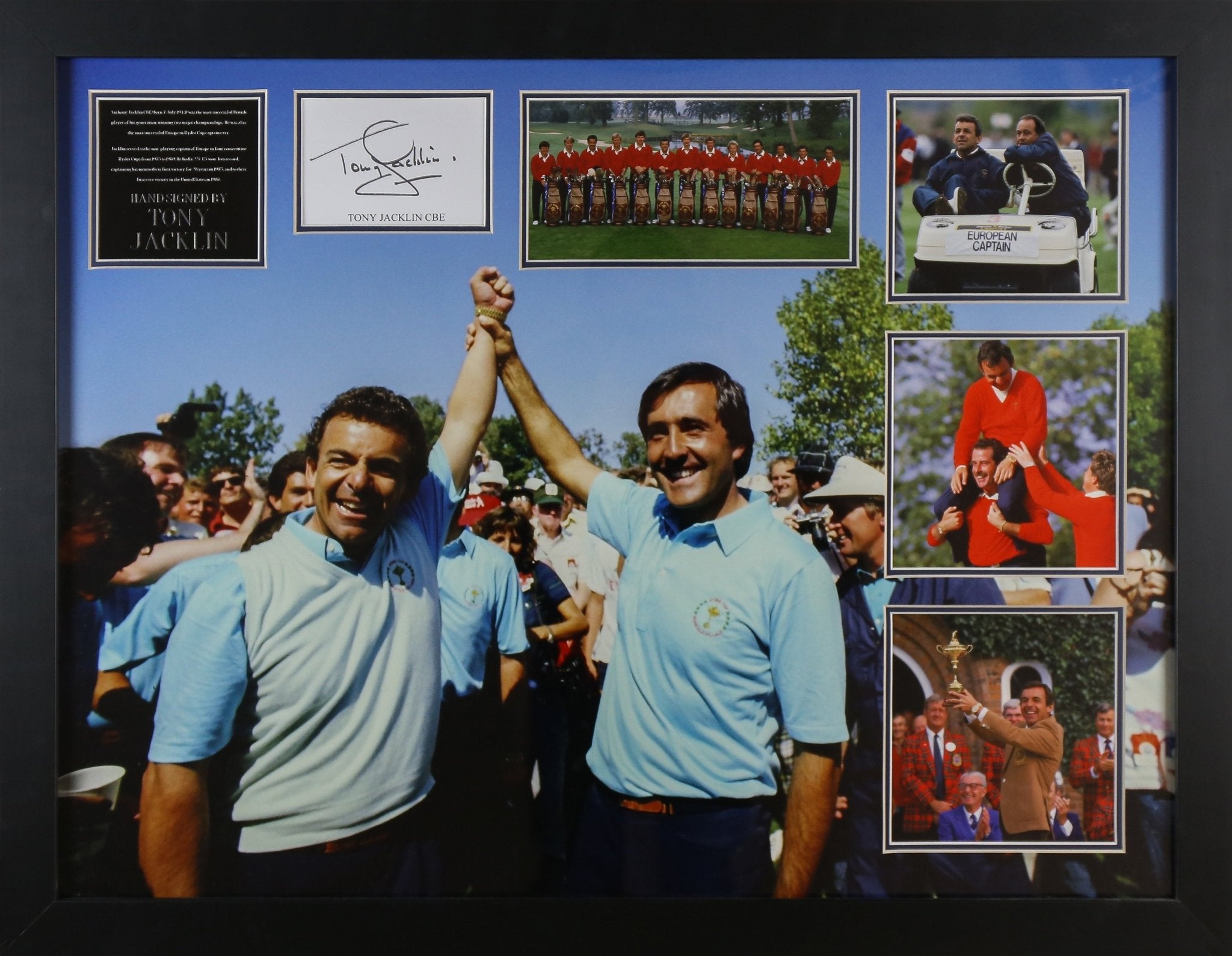 Tony Jacklin Signed Whitecard Framed Display - Memorabilia Framers Shop